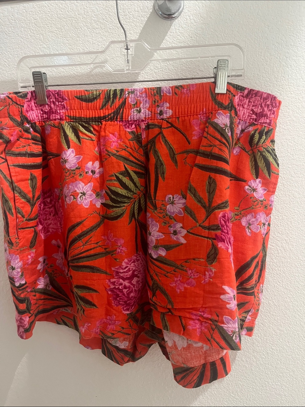 Old Navy XL Orange Floral Linen Shorts